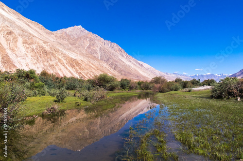 Himayalan range landscape view in Ladakh, India.