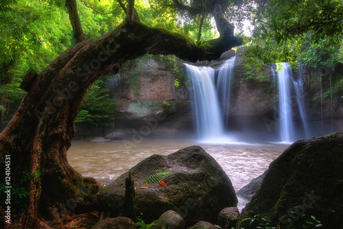 Heo Suwat Waterfall in Khao Yai National Park in Thailand.