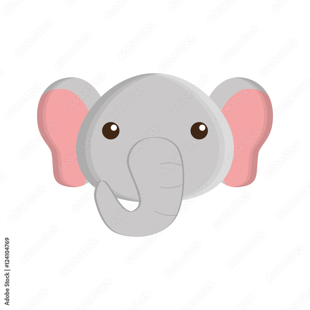 Naklejka premium cute elephant isolated icon vector illustration design