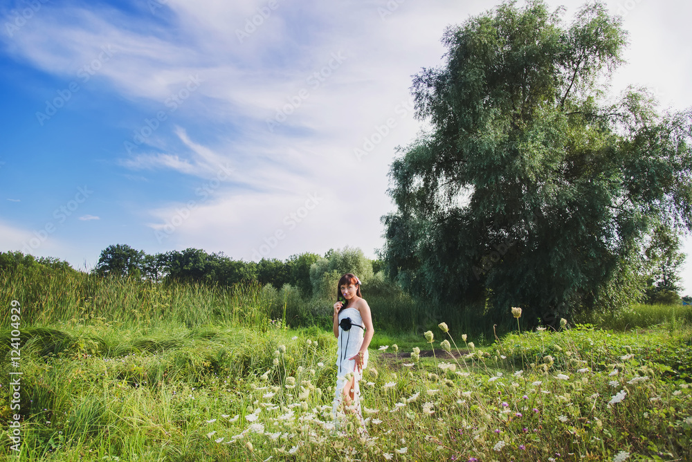 Fashion girl portrait outdoor