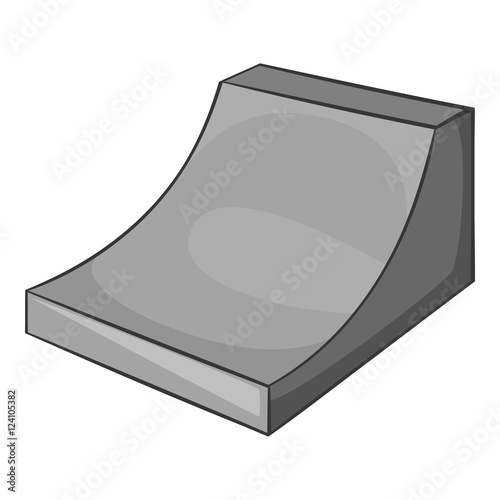 Springboard for snowboarding icon. Gray monochrome illustration of springboard for snowboarding vector icon for web