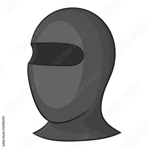 Balaclava icon. Gray monochrome illustration of balaclava vector icon for web