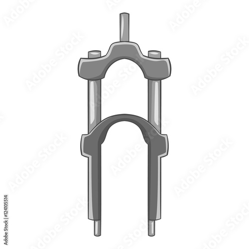 Fork for bicycle icon. Gray monochrome illustration of fork for bicycle vector icon for web
