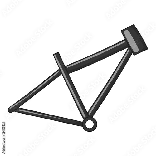 Bicycle frame icon. Gray monochrome illustration of bicycle frame vector icon for web