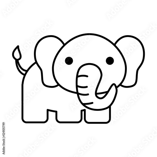 cute elephant isolated icon vector illustration design