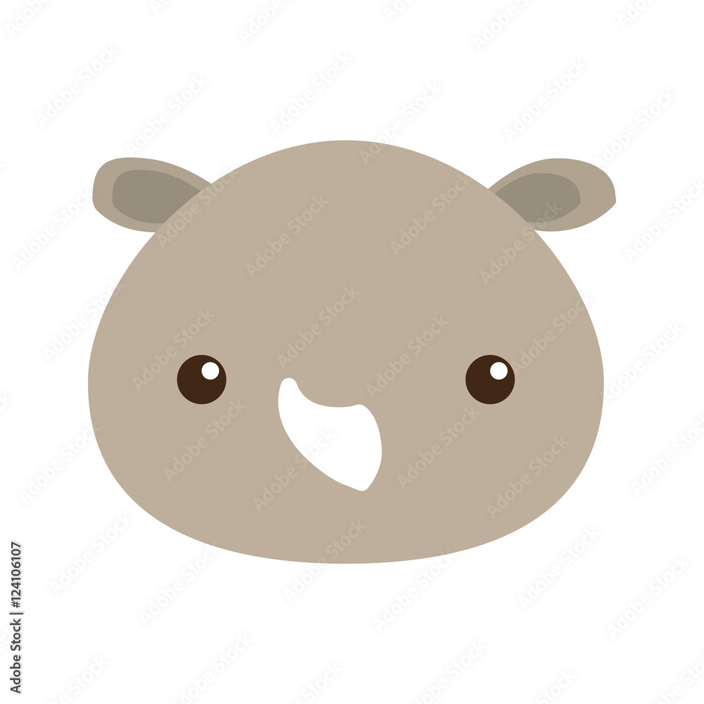 cute rhino isolated icon vector illustration design cute rhino isolated icon vector illustration design
