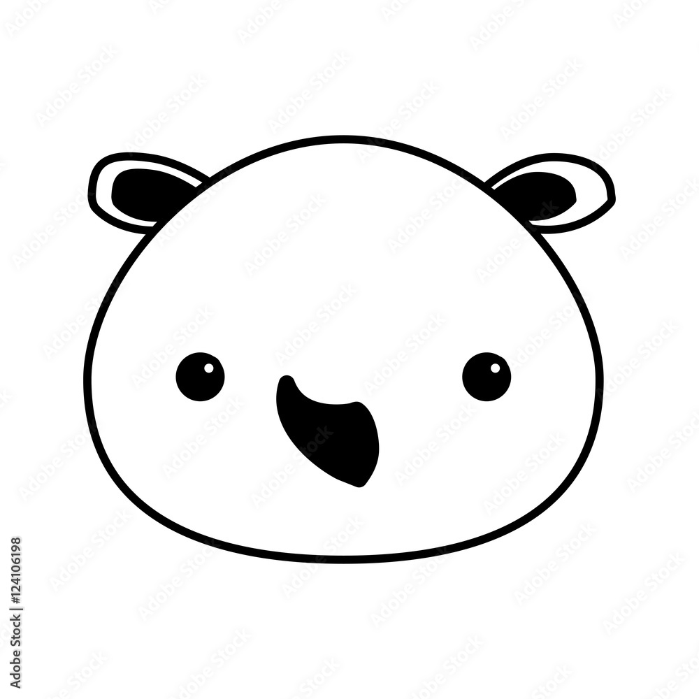 Naklejka premium cute rhino isolated icon vector illustration design
