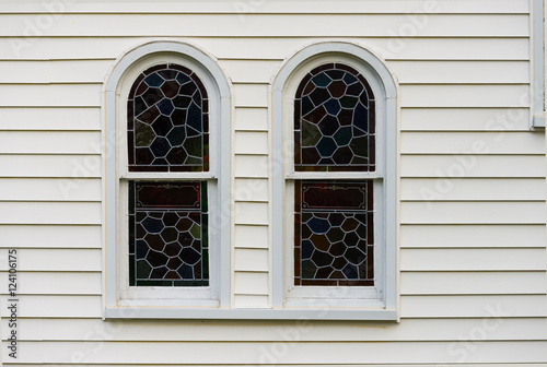 Two stainles glass windows photo