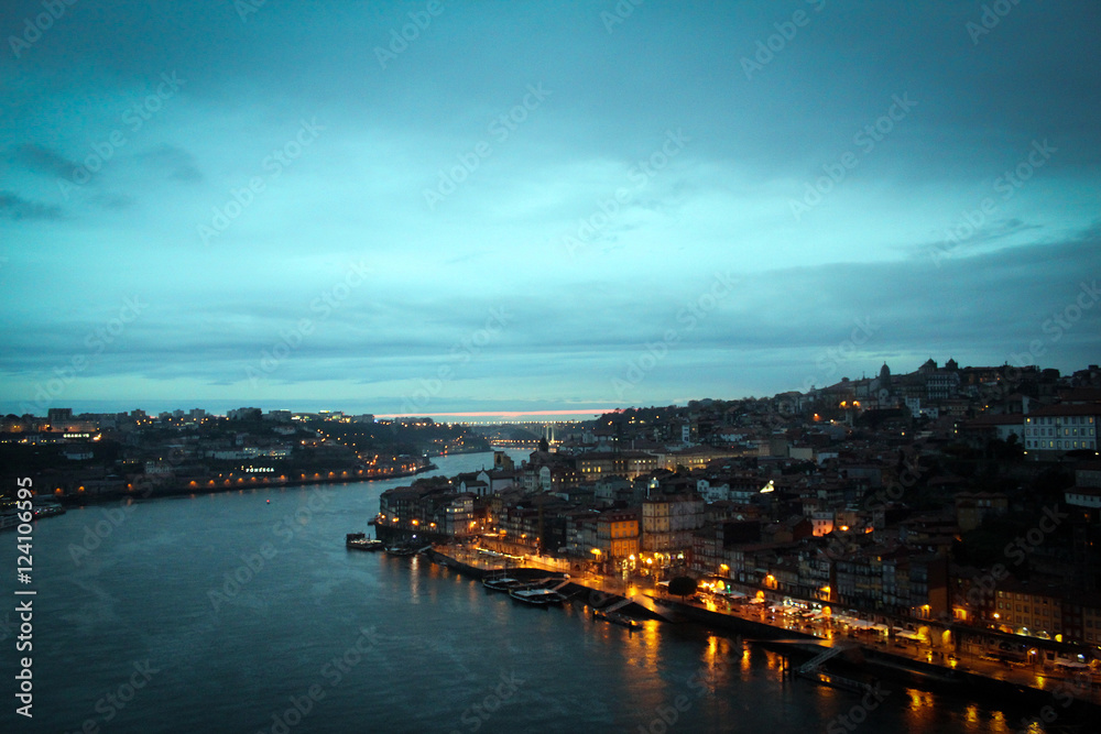 Night City of Porto panorama, Portugal