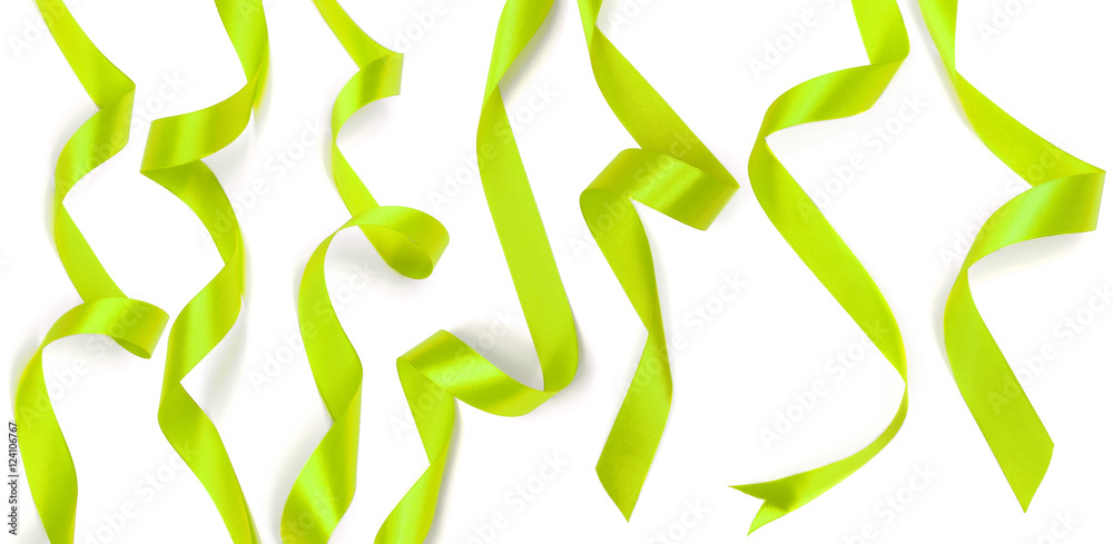 a green ribbon isolated on white background Stock Photo | Adobe Stock