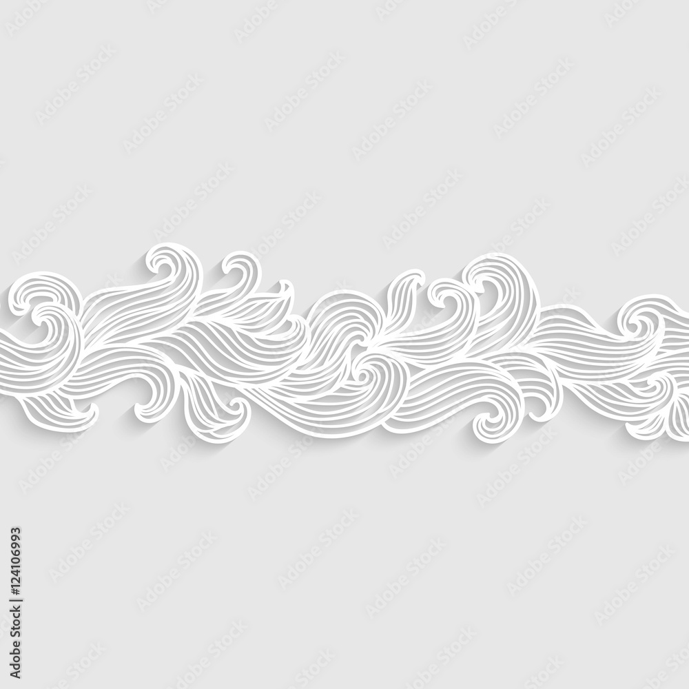 Hand drawn doodle 3d curls with shadow, on grey background. Vector illustration. Hand drawn doodle 3d curls with shadow, on grey background. Vector illustration.