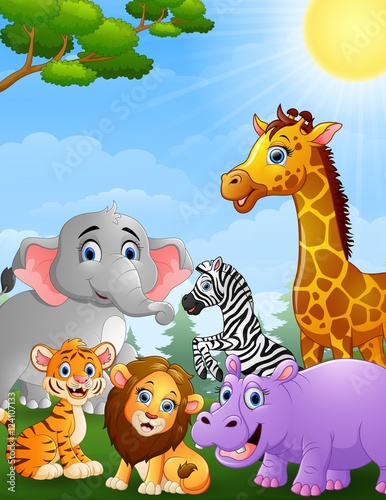 Safari animals cartoon 