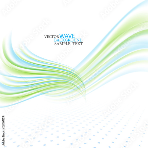 Wallpaper Mural Abstract vector wave background, blue and green waved lines for design brochure, website, flyer eps10 Torontodigital.ca