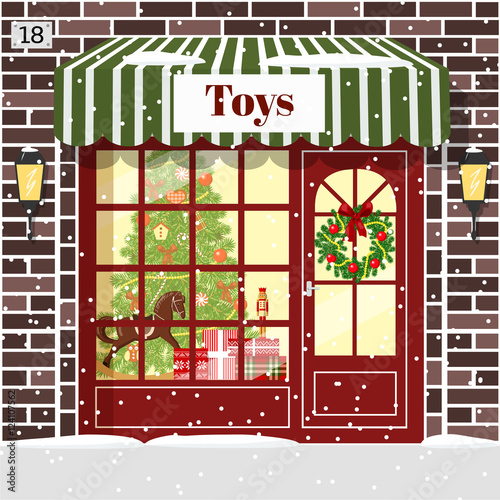 Christmas Toy shop toy store building facade