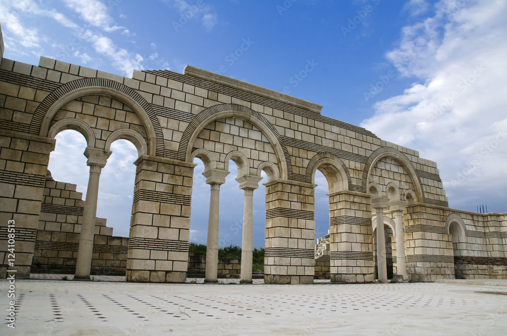 The ruins of the Great Basilica in Pliska, Bulgaria