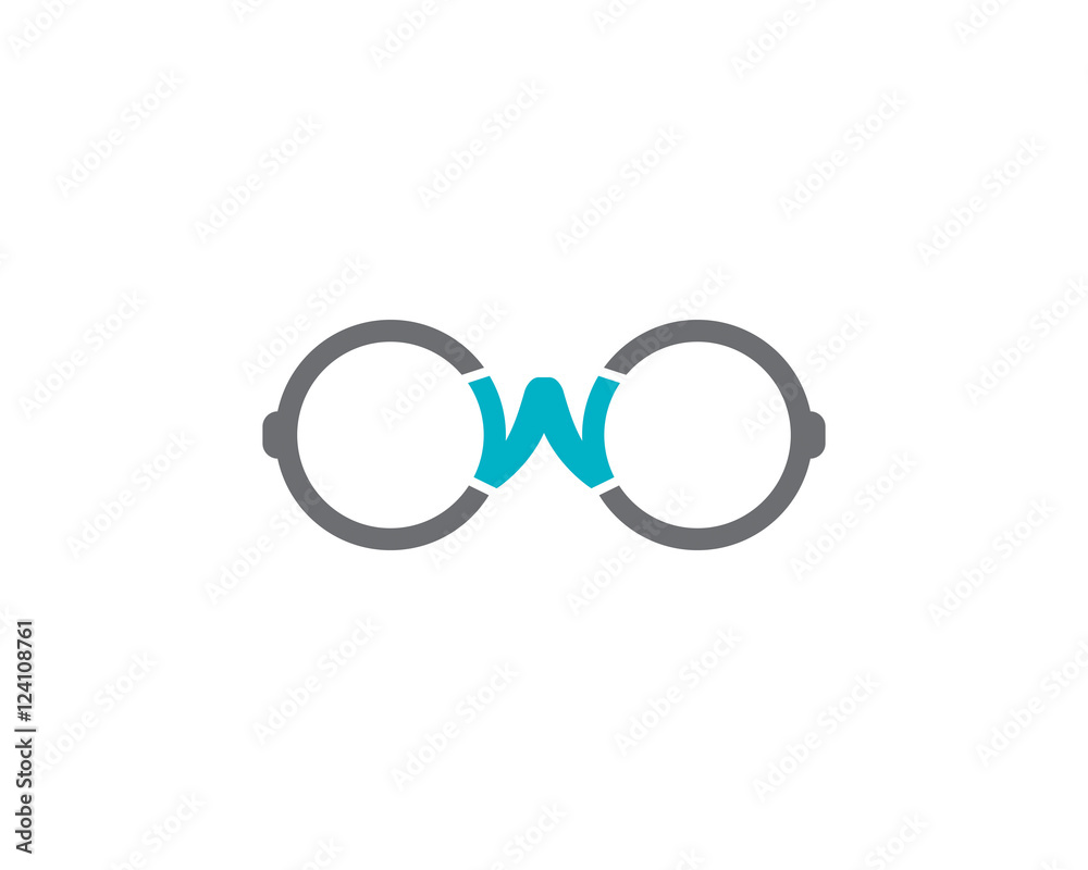 Retro eye glasses and W Lettermark 3 Retro eye glasses and W Lettermark 3