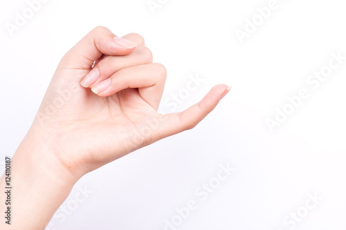 finger hand girl symbols isolated concept hook each other's little finger is mean to reconcile or promise or friendship on white background

