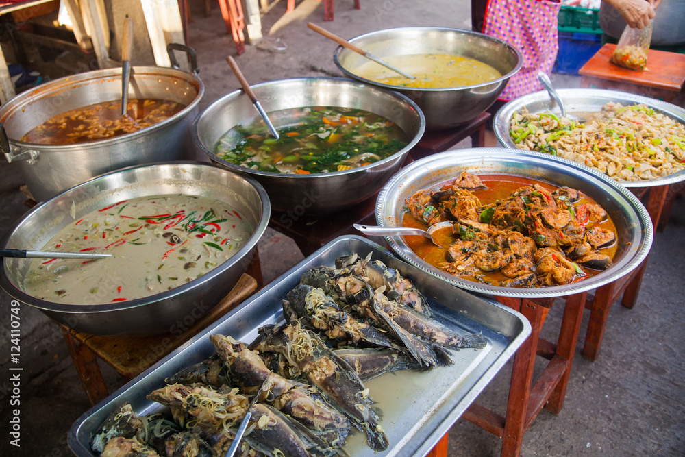 Thailand traditional food market on street for sell Thailand traditional food market on street for sell