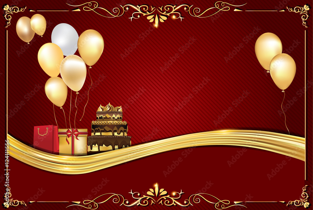 Red Elegant Background With Balloons For Any Occasion Can Be Used For 