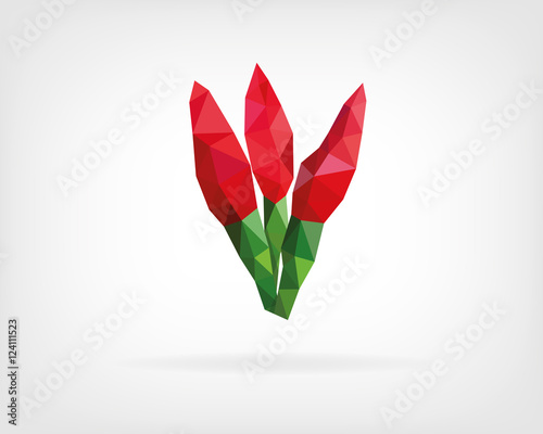 Low Poly Birds Eye or Thai Chili