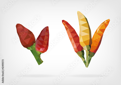 Low Poly Tabasco Peppers