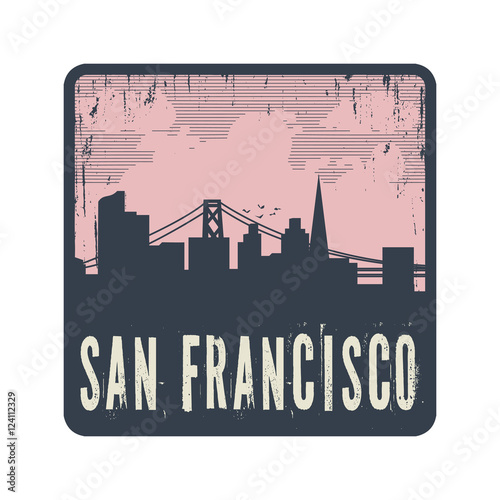 Grunge vintage stamp with text San Francisco