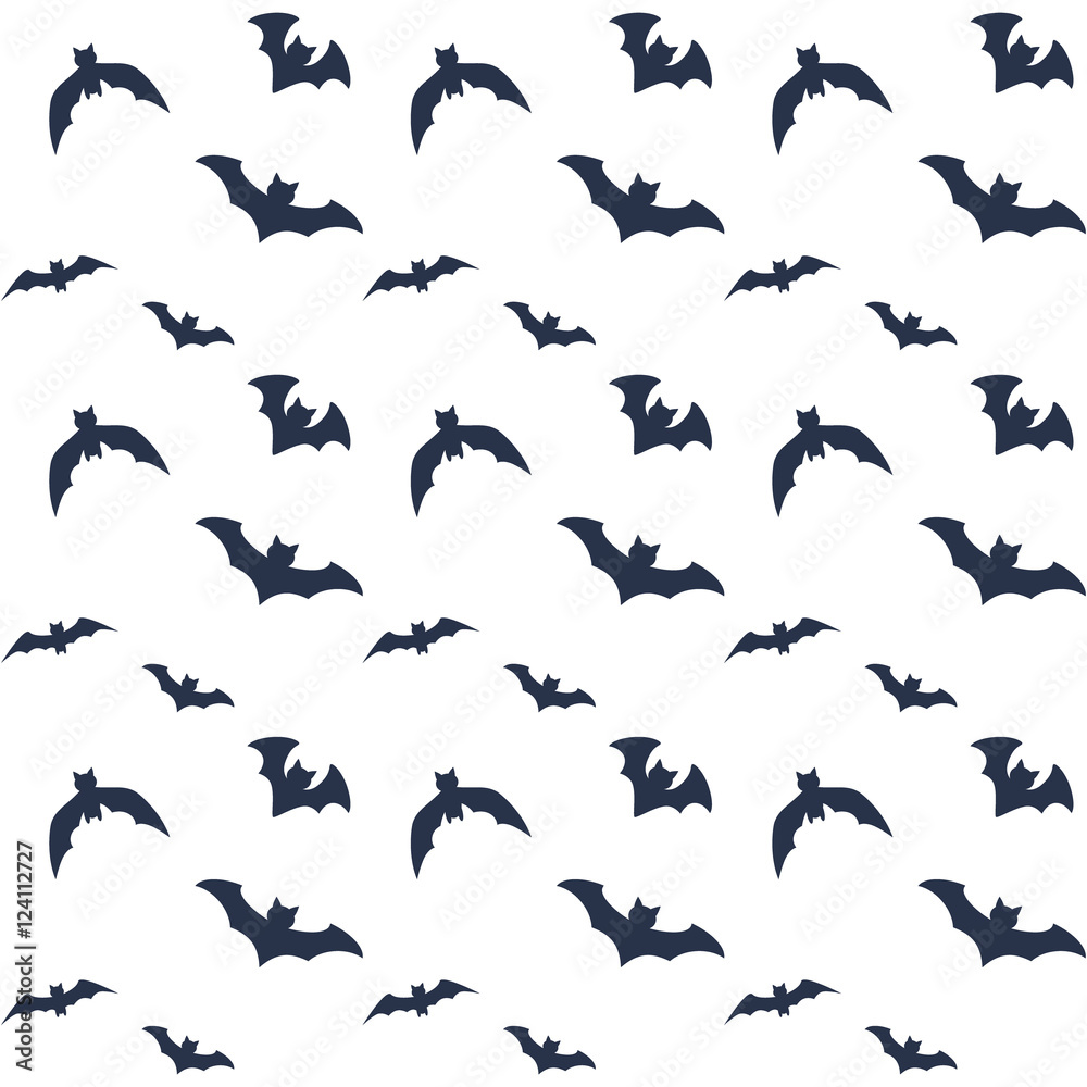 Flying bats on white halloween pattern design for wrapping paper Flying bats on white halloween pattern design for wrapping paper