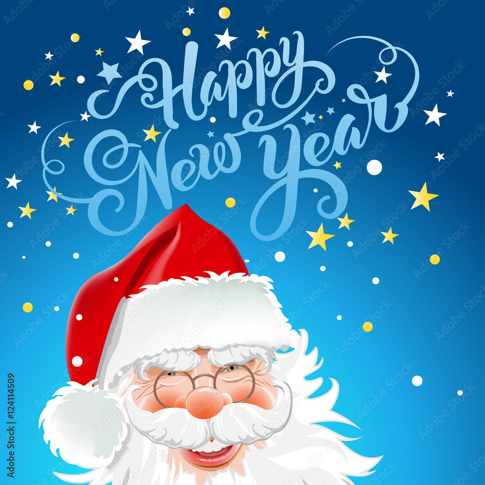 Happy new year, christmas santa claus, vector Happy new year, christmas santa claus, vector