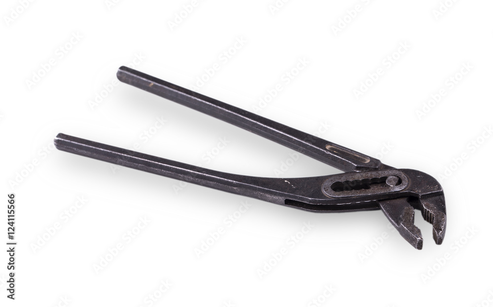 Old pliers isolated on white background Old pliers isolated on white background