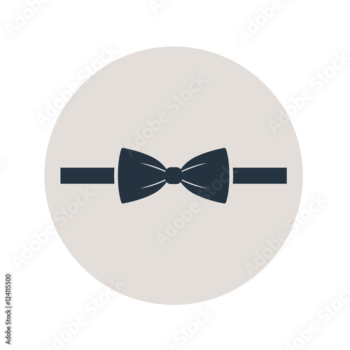 Icono plano corbata de lazo en circulo gris 
