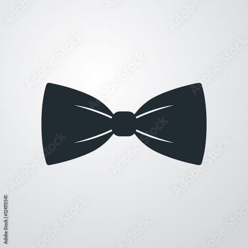 Icono plano corbata de lazo sobre fondo degradado photo