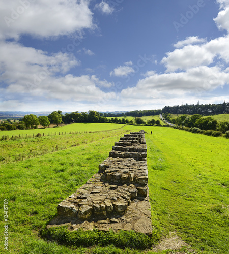 Hadrians Wall, place called Housesteads - Northumberland National Park, United Kingdom. Hadrians Wall is a World Heritage Site by UNESCO photo