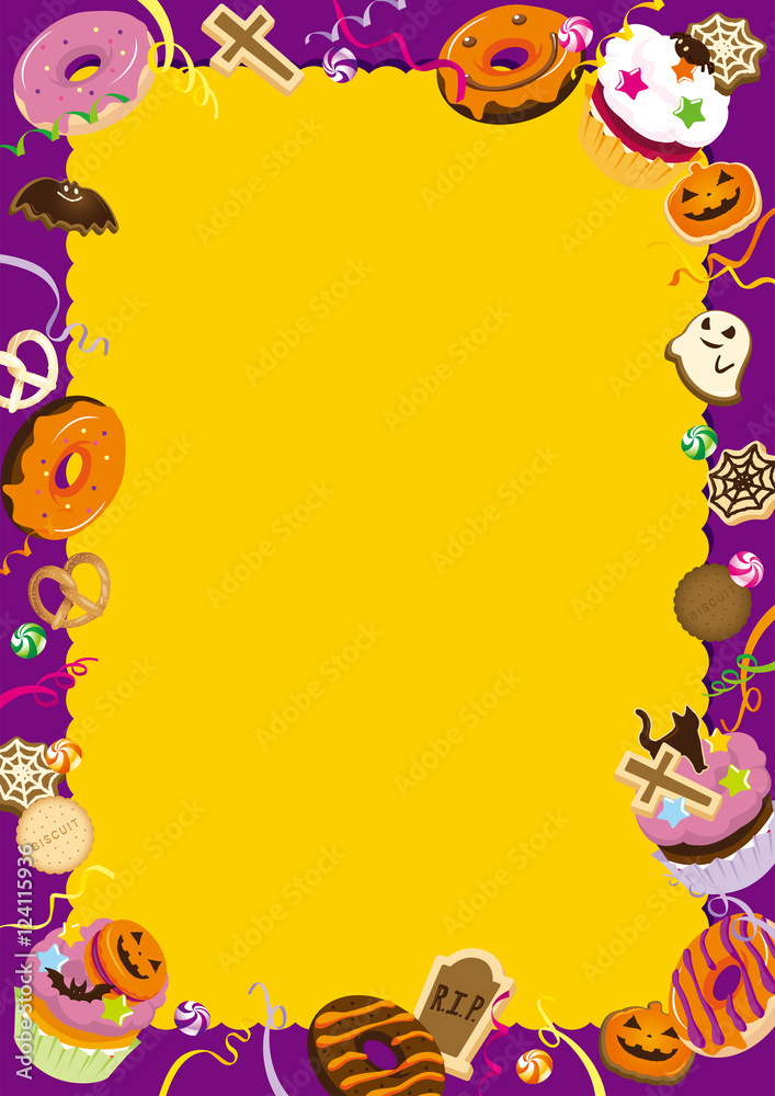 ハロウィン スイーツフレーム D縦型 Stock Vector Adobe Stock