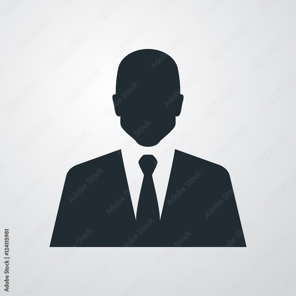 Icono plano silueta hombre con traje sobre fondo degradado Icono plano silueta hombre con traje sobre fondo degradado
