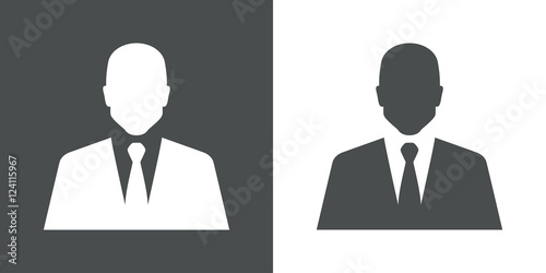 Icono plano silueta hombre con traje gris