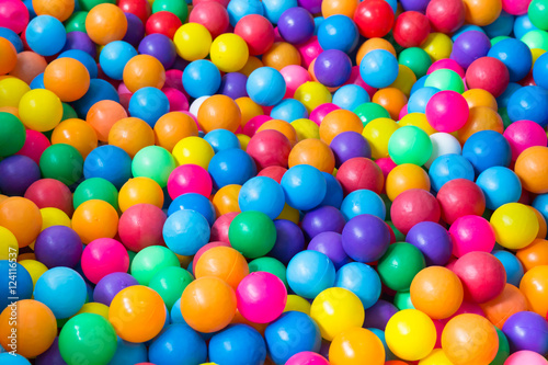 Картината върху платно colourful plastic balls in kid playground