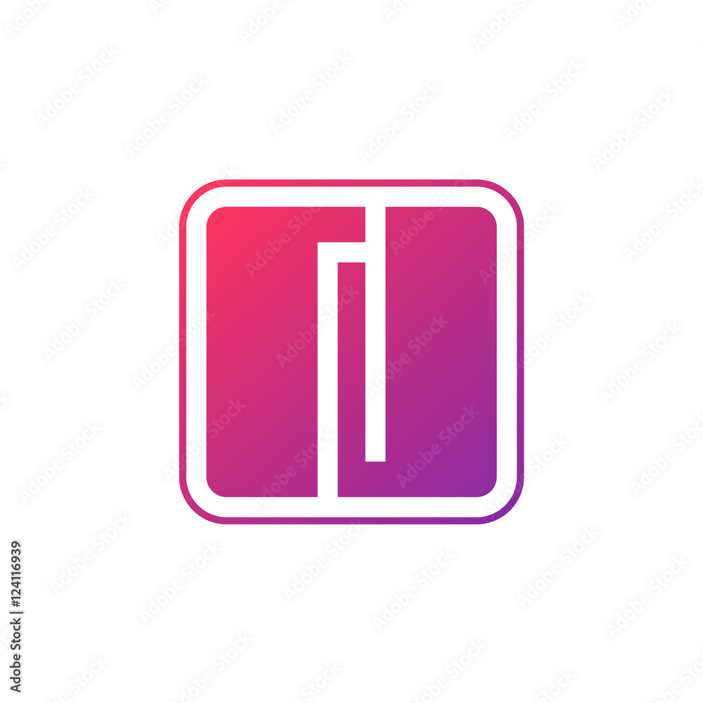 Letter I logo,Rounded rectangle shape symbol,Digital,Technology,Media Letter I logo,Rounded rectangle shape symbol,Digital,Technology,Media