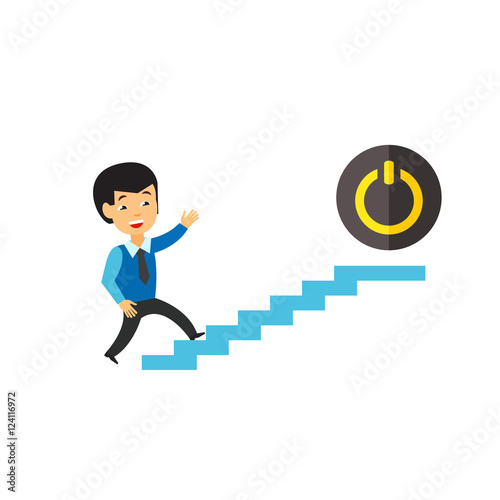 Photos Businessman and Power Button Icon