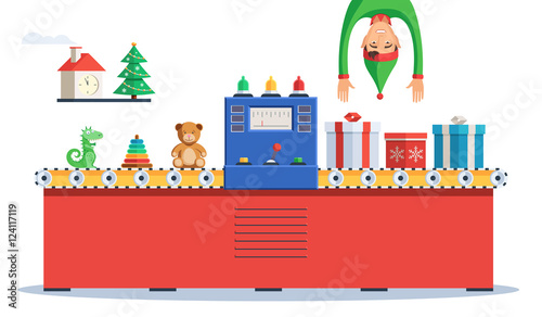 Elf making gifts for Christmas