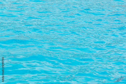 Blue swimming pool water surface texture.