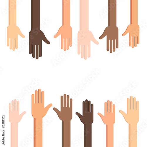 Human hands with outstretched palm