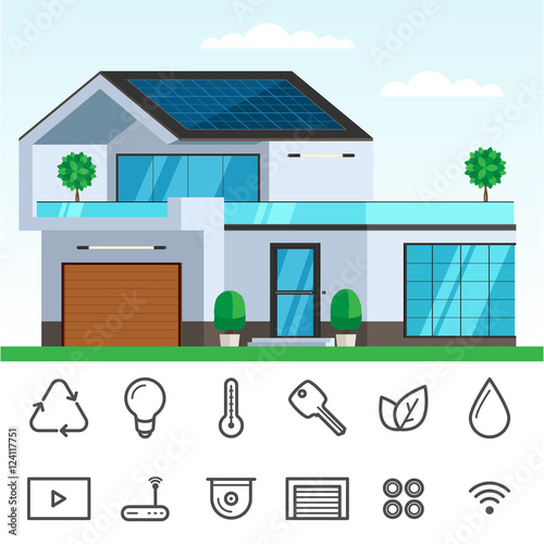 Smart house with solar panel