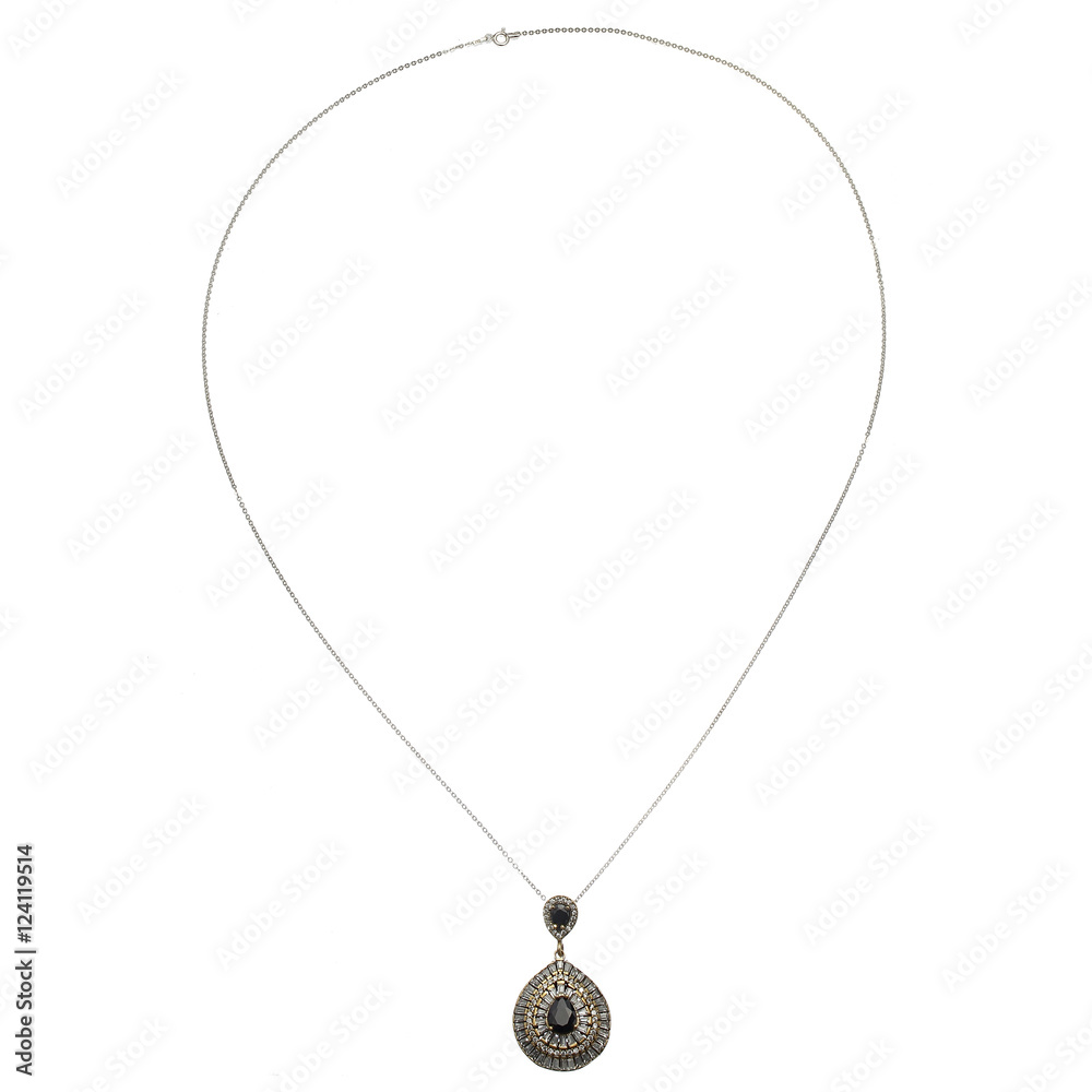 Silver chain on white background Silver chain on white background
