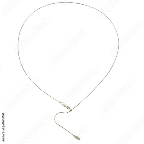 Silver chain on white background