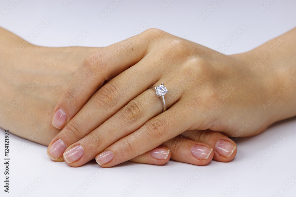 Close up of female hands with ring Close up of female hands with ring