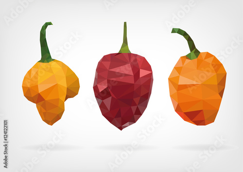 Low Poly Scotch Bonnet Pepper