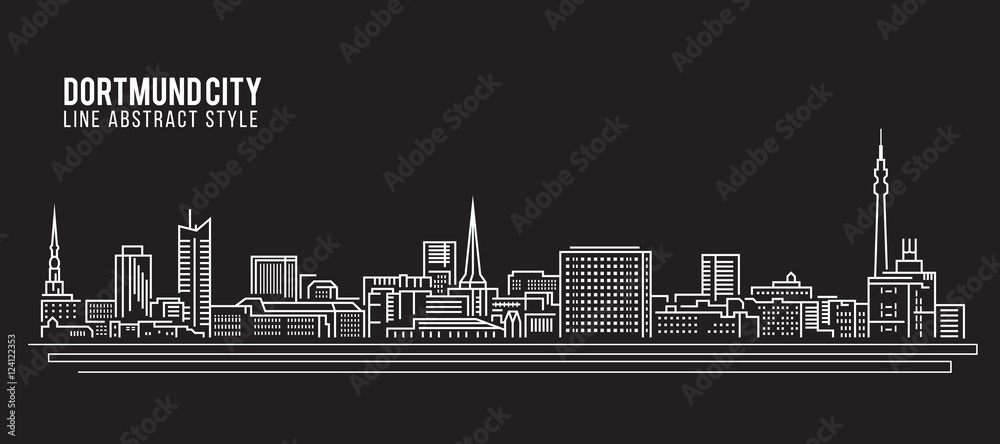 Cityscape Building Line art Vector Illustration design - Dortmund city