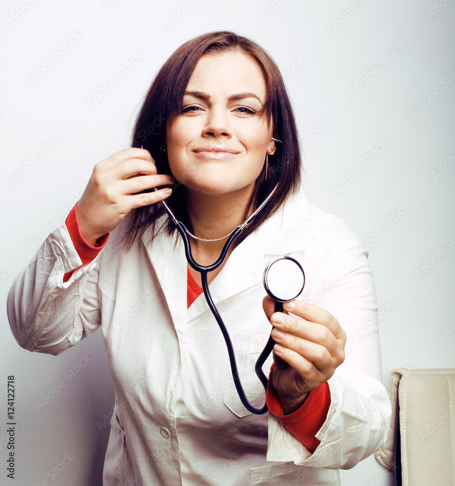 portrait of  young smiling doctor with stethoscope