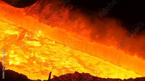 liquid metal, melting metal, the molten metal