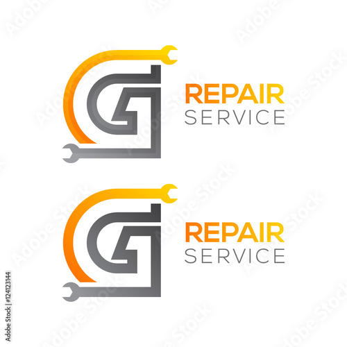 Free Download Letter G with wrench logo,Industrial,repair,tools,service and maintenance logo for corporate identity - GFXLoad